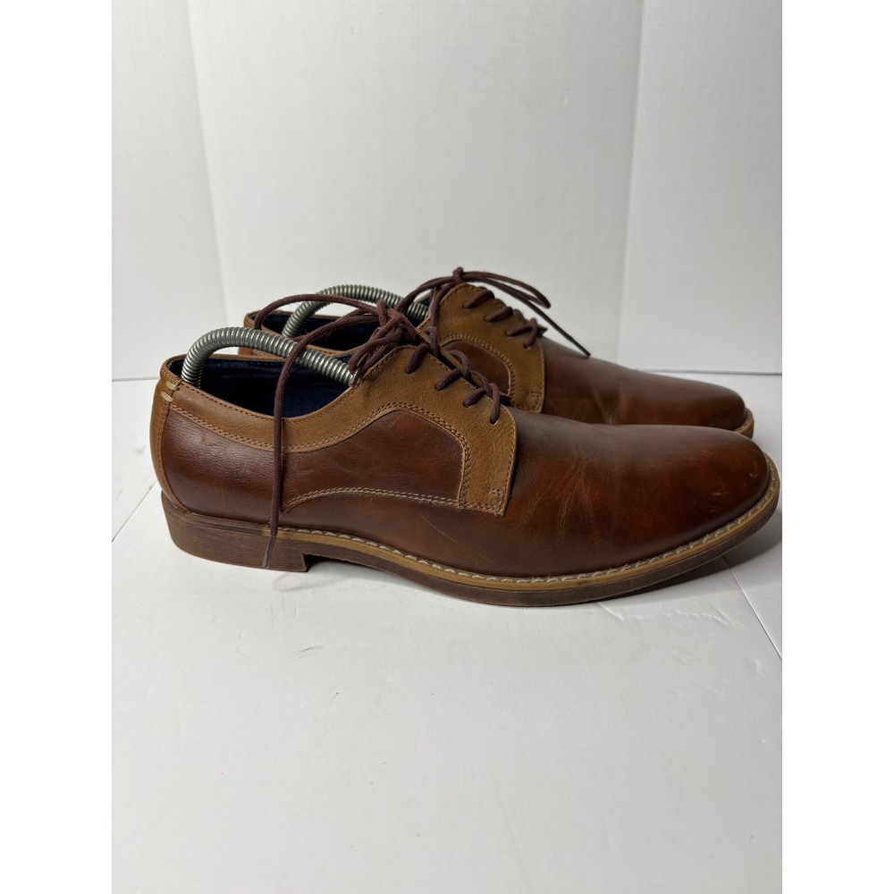 Parker & Sky Mens Two Tone Brown Leather Derby Dress Shoes Size‎ 9.5 Lace Up